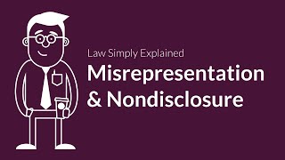 Misrepresentation and Nondisclosure  Contracts  Defenses amp Excuses [upl. by Lallage]