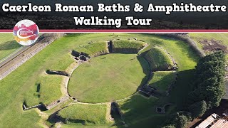 CAERLEON ROMAN BATHS amp AMPHITHEATRE WALES  Walking Tour  Pinned on Places [upl. by Yeo738]