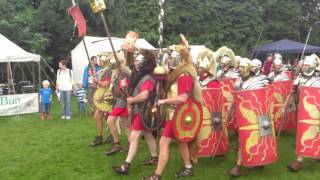 Roman Reenactment at the Amphitheatre in Caerleon Marching In [upl. by Sivad]